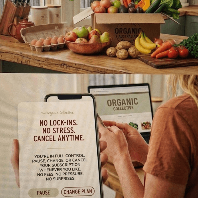 No Lock in No stress Organic Seasonal food box subscription
